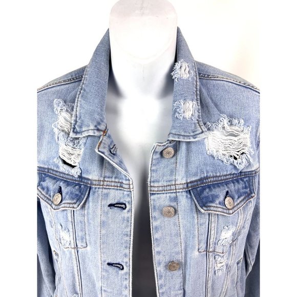 Pacsun womens denim jacket small distressed - Picture 2 of 7